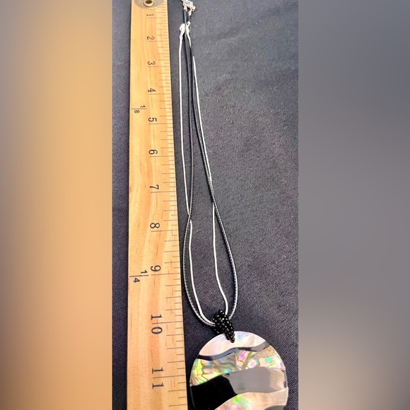 Abalone or MOP Multicolor Pendant Necklace Sterling Chain Beach Statement Gift - Picture 11 of 16